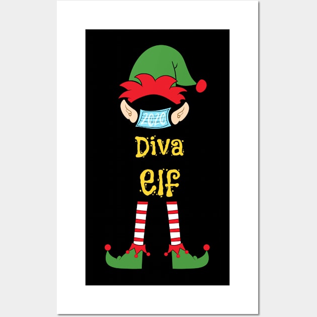 2020 Masked Christmas Elf Family Group Matching Shirts -  Diva Wall Art by Funkrafstik